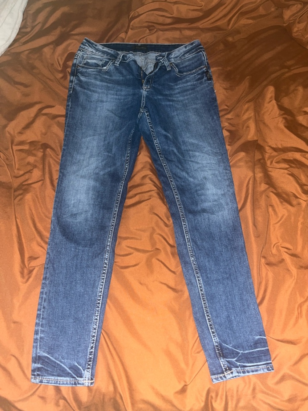 Silver Jeans Skinny Women's Mid Wash Blue Denim